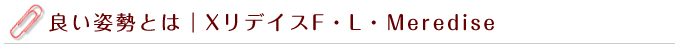 良い姿勢とは　XリデイスF・L・Meredise