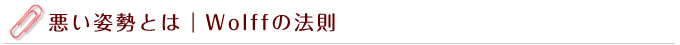 悪い姿勢とは Wolffの法則